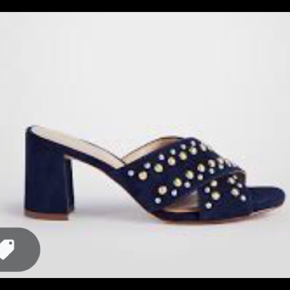 NIB • ANN TAYLOR Mariah Suede Open Toe Stud Mule - Picture 4 of 13